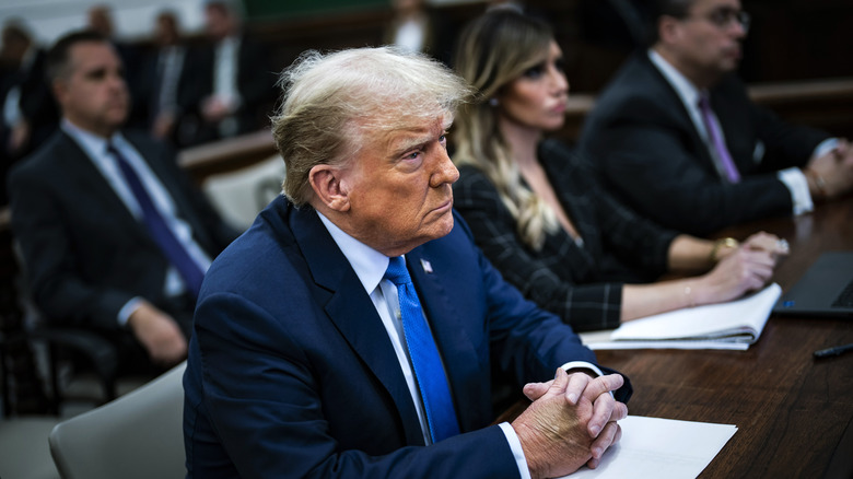 Trump looking irritated