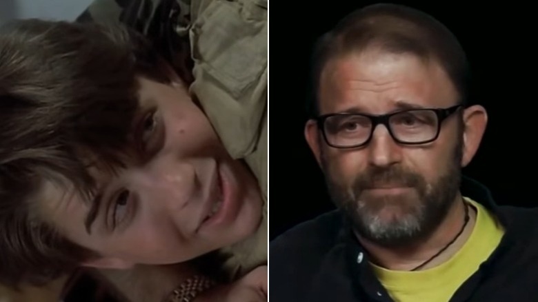 Split image of Ilan Mitchell-Smith acting in Weird Science and as an adult later in life