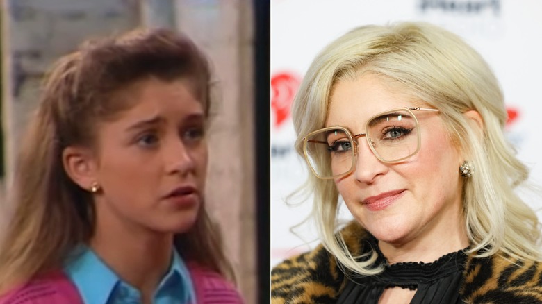 Split image of Staci Keanan acting and as an adult later in life