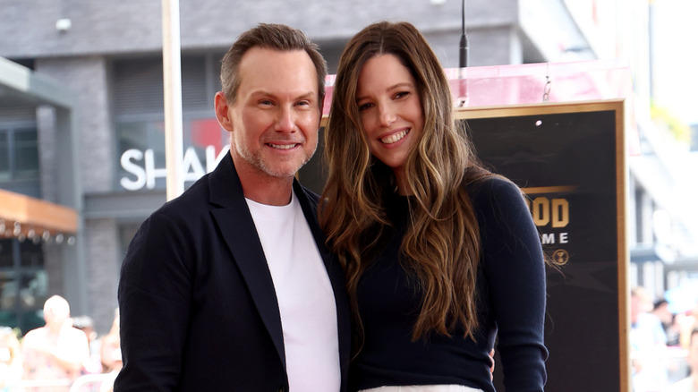 Christian Slater and Brittany Lopez at Hollywood Walk of Fame