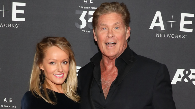 Hayley Roberts Hasselhoff and David Hasselhoff at the 2019 A+E Upfront at Jazz at Lincoln Center