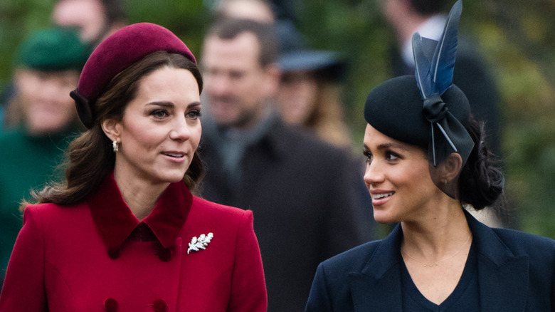 Kate Middleton and Meghan Markle walking together