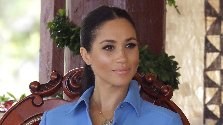 Meghan Markle sitting down