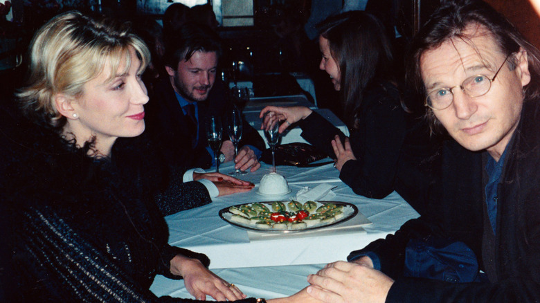 Natasha Richardson and Liam Neeson having dinner together in 1997.