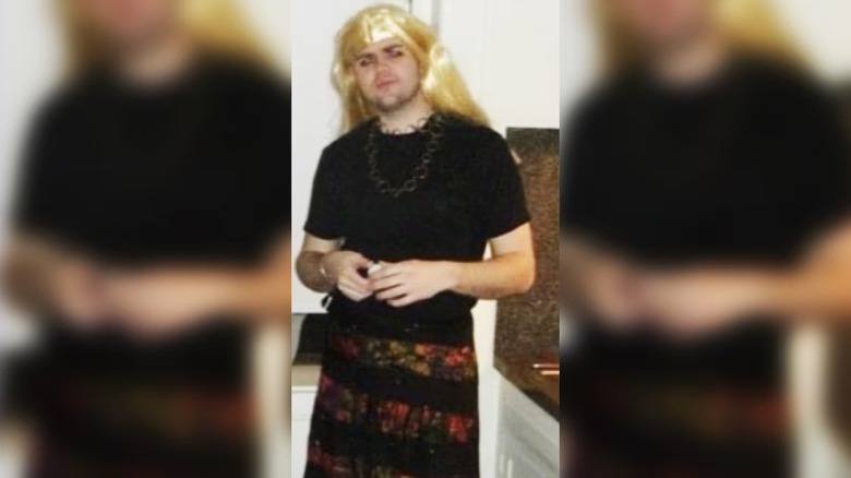 JD Vance wearing a dress and blonde wig in a 2012 Yale photo
