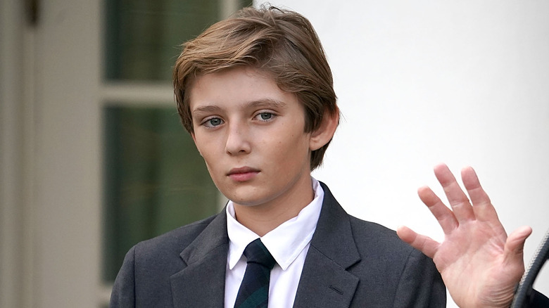Barron Trump with neutral expression