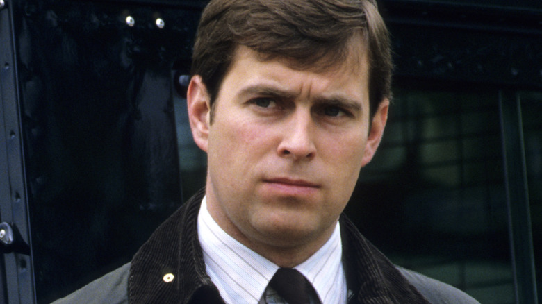 Prince Andrew looking stern 1980s