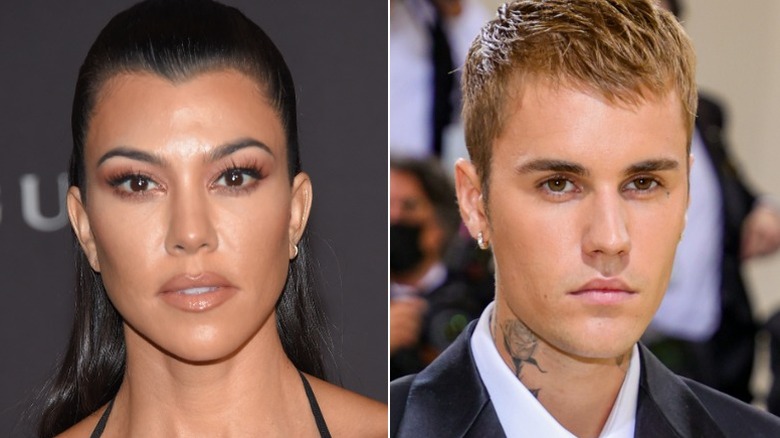 Kourtney Kardashian posing, Justin Bieber posing
