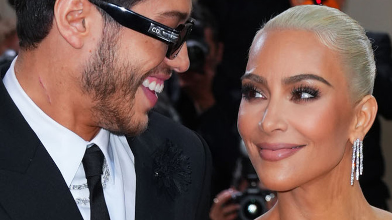 Kim Kardashian and Pete Davidson at Met Gala, smiling