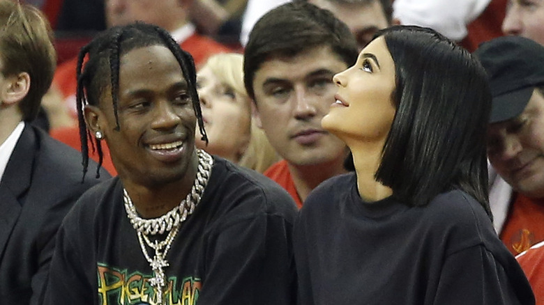 Kylie Jenner and Travis Scott at an event 