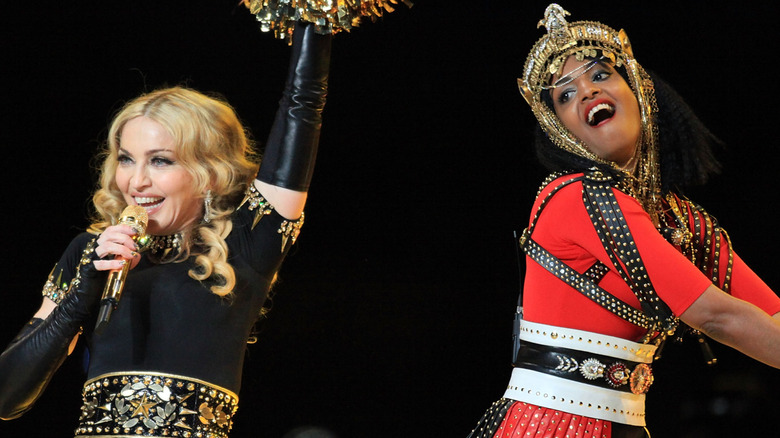 Madonna and M.I.A performing at Super Bowl