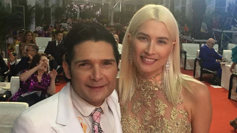 Corey Feldman and Courteney Anne Mitchell attend a premiere