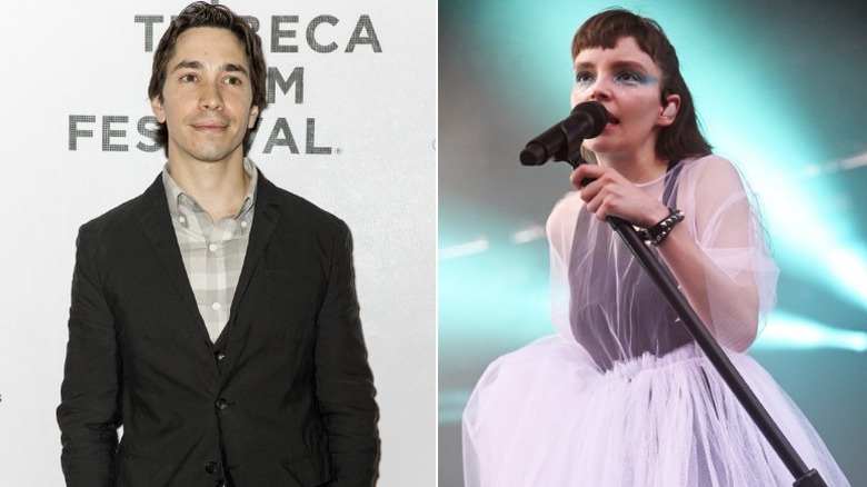 Side by side of Justin Long and Drew Barrymore