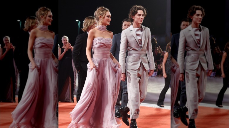 Lily-Rose Depp and Timothée Chalamet 