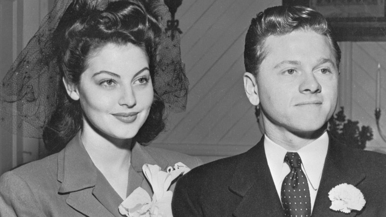 Mickey Rooney and Ava Gardner on their wedding day.