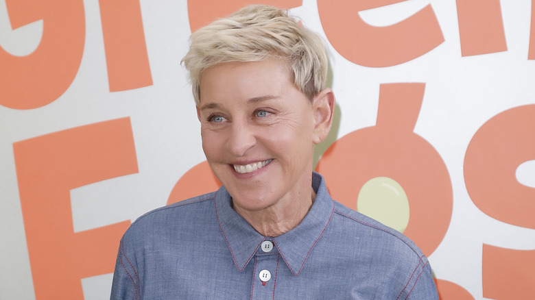Ellen DeGeneres posing on the red carpet.