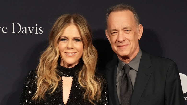 Rita Wilson and Tom Hanks smiling 