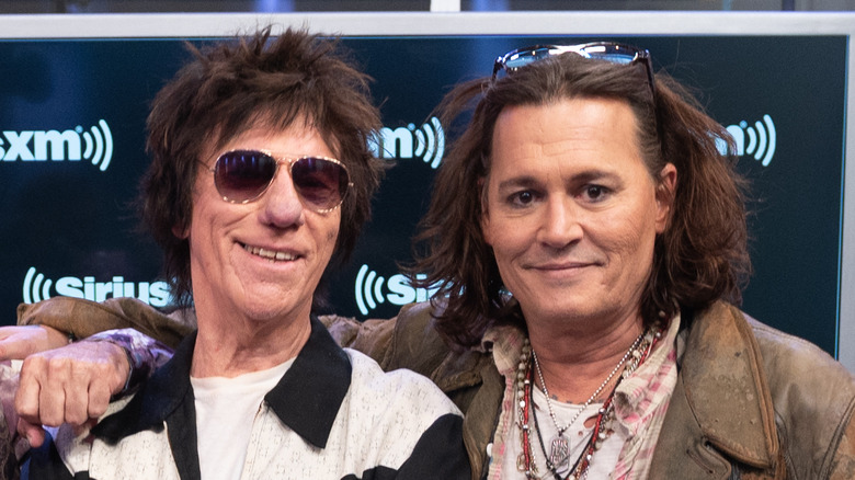 Jeff Beck and Johnny Depp smiling