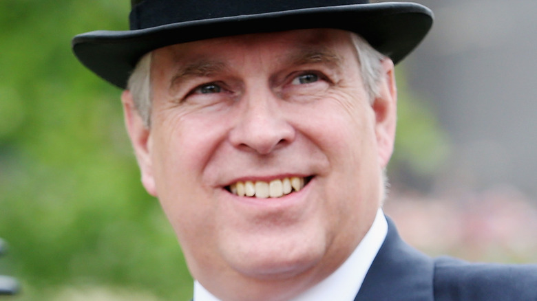 Prince Andrew in top hat at Royal Ascot