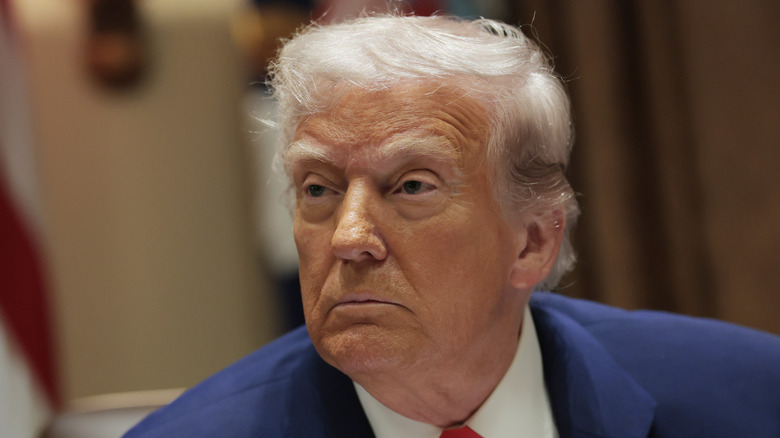 Donald Trump with a very tan-looking face