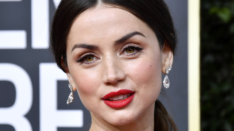 Ana de Armas wearing red lipstick