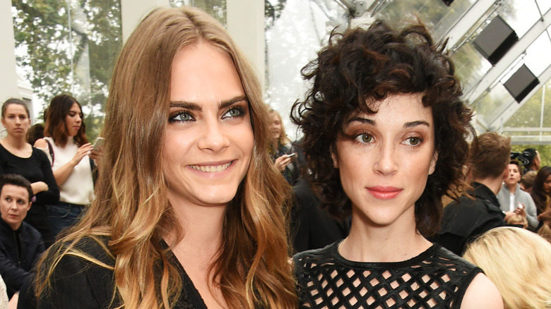 Cara Delevingne and St. Vincent smiling