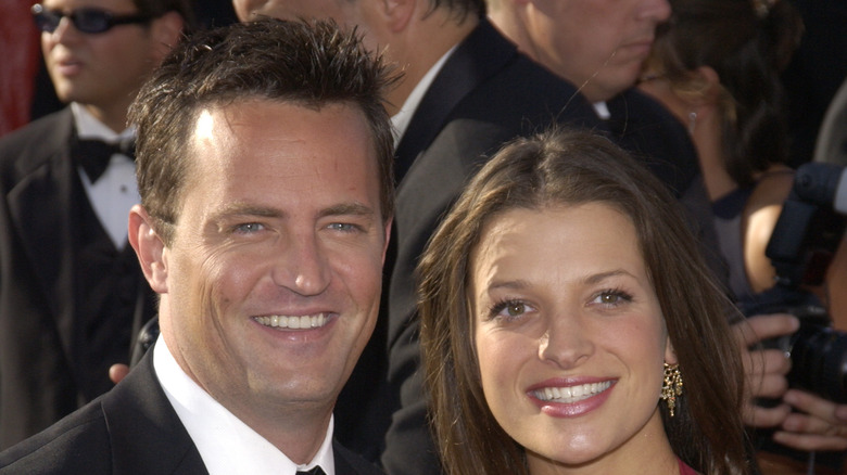 Matthew Perry and Rachel Dunn smiling