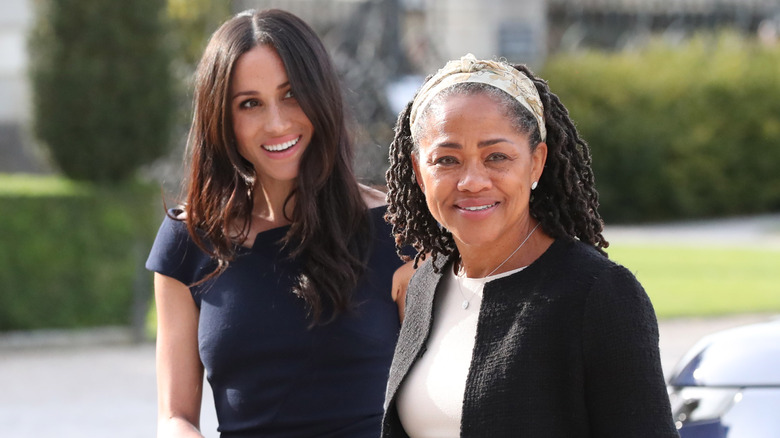 Meghan Markle and Doria Ragland smiling