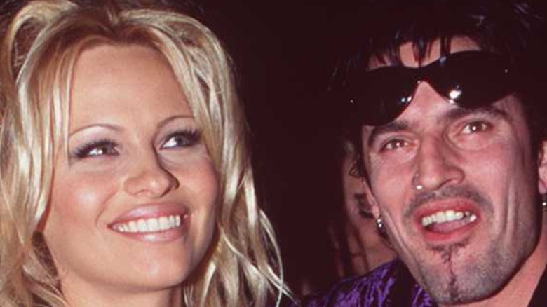 Pam Anderson and Tommy Lee at premiere of Scary Movie