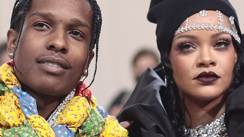 A$AP Rocky and Rihanna on red carpet