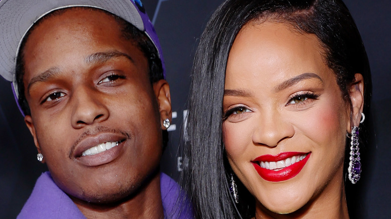 A$AP Rocky and Rihanna on red carpet