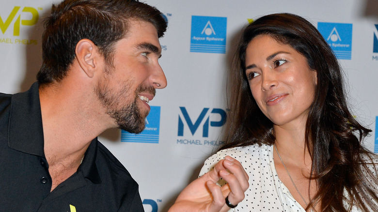 Michael and Nicole Phelps at an event