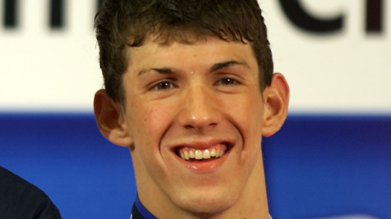 Michael Phelps at an event in 2001