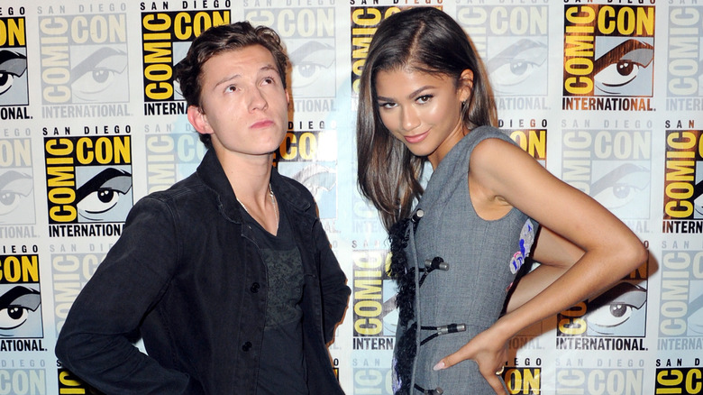 Tom Holland and Zendaya at Comic Con, posing