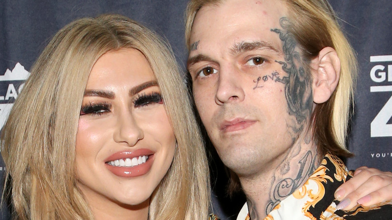 Aaron Carter and his ex-fiancée Melanie Martin attending an event 