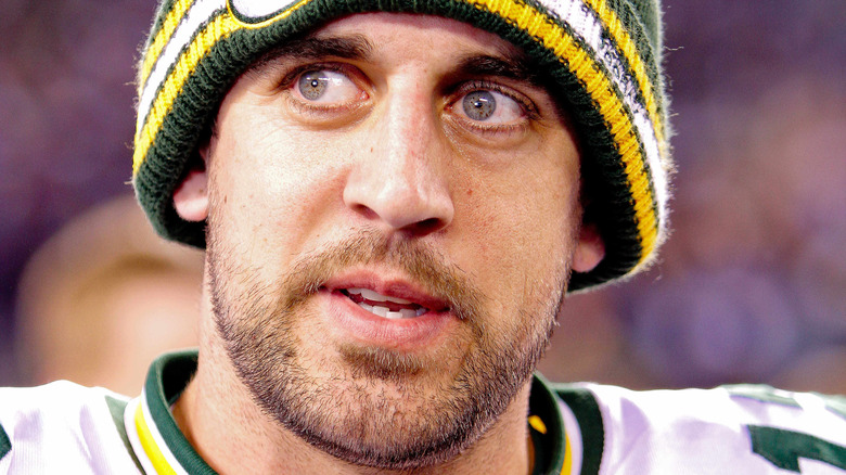 Aaron Rodgers being interviewed after a game