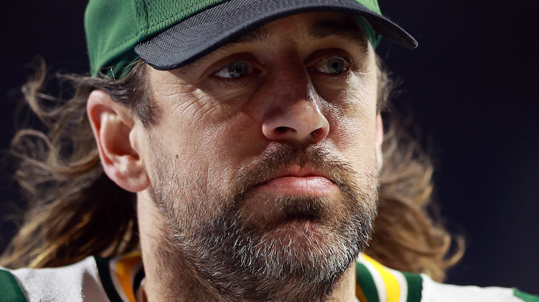 Aaron Rodgers leaves the field in 2022