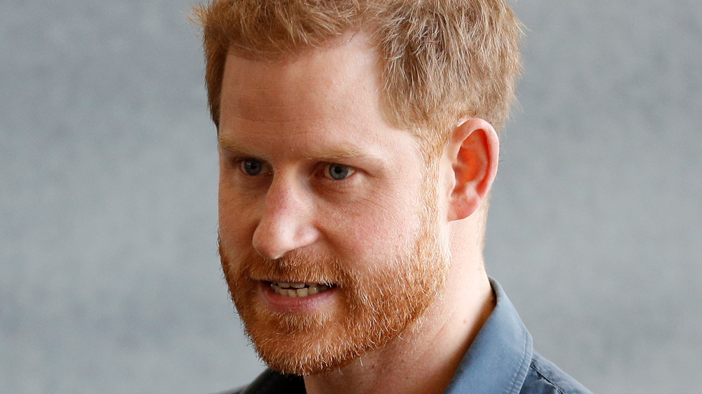 Prince Harry with mouth half-open