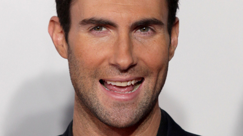 Adam Levine with mouth open
