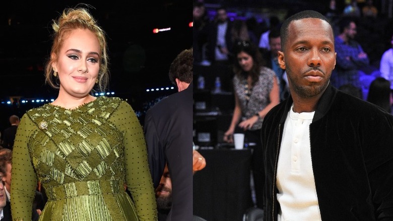A side-by-side image of Adele and Rich Paul