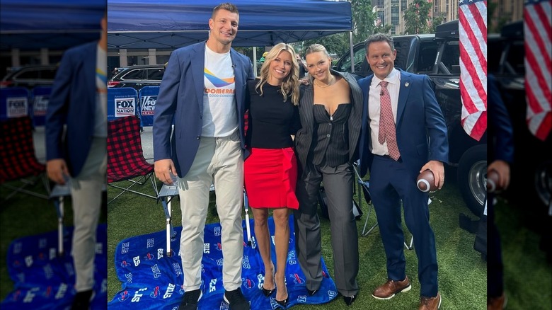 Ainsley Earhardt in a ruffled red skirt
