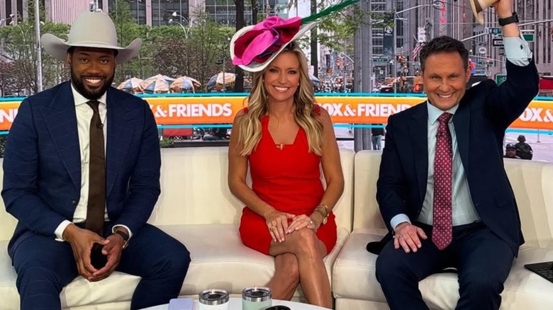 Ainsley Earhardt in a red dress