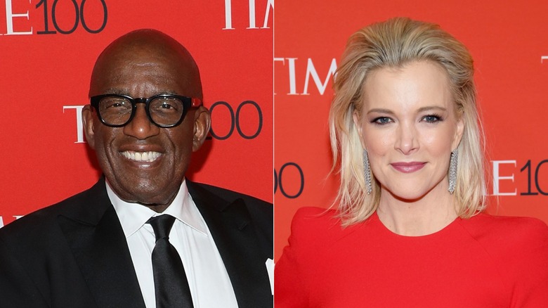 Split image of Al Roker and Megyn Kelly smiling.