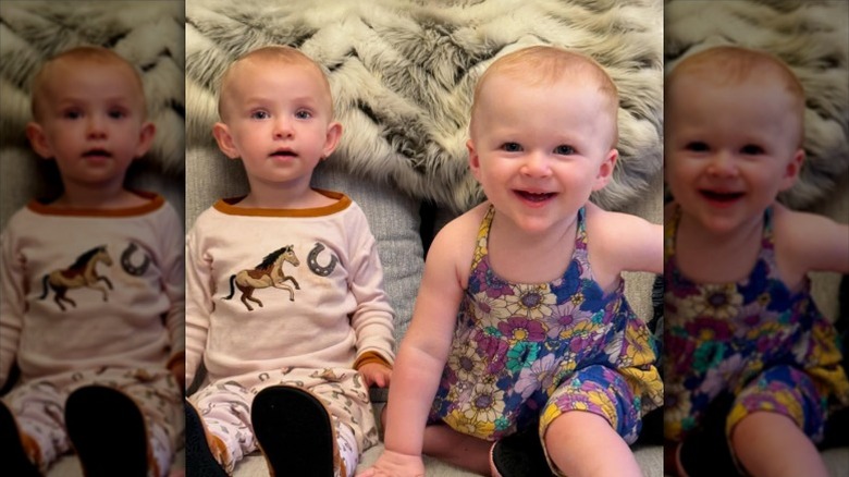 Ireland and Alec Baldwin's daughters sit next to each other