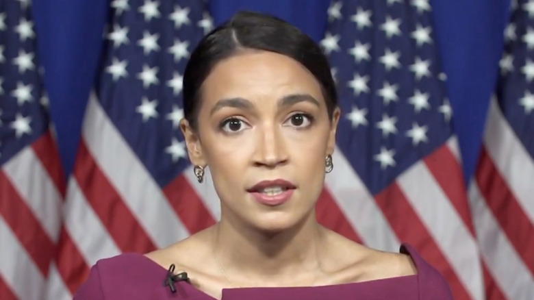 Alexandria Ocasio-Cortez speaking at the 2020 DNC