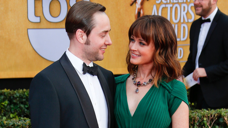 Alexis Bledel and Vincent Kartheiser smiling