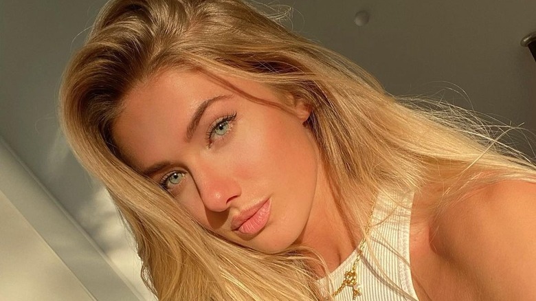 A closeup of Alica Schmidt's face 