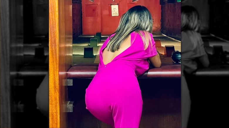 Alina Habba neon pink jumpsuit