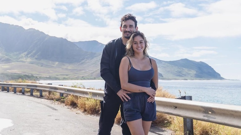 Alessa Quizon and Max Holloway pose in Hawaii
