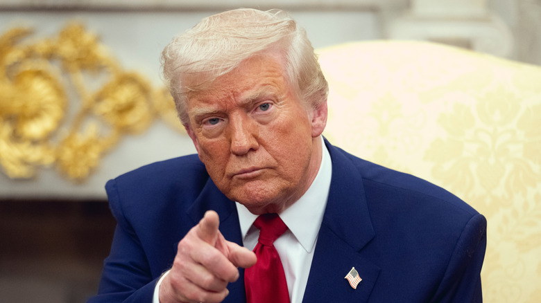 Donald Trump pointing at the camera